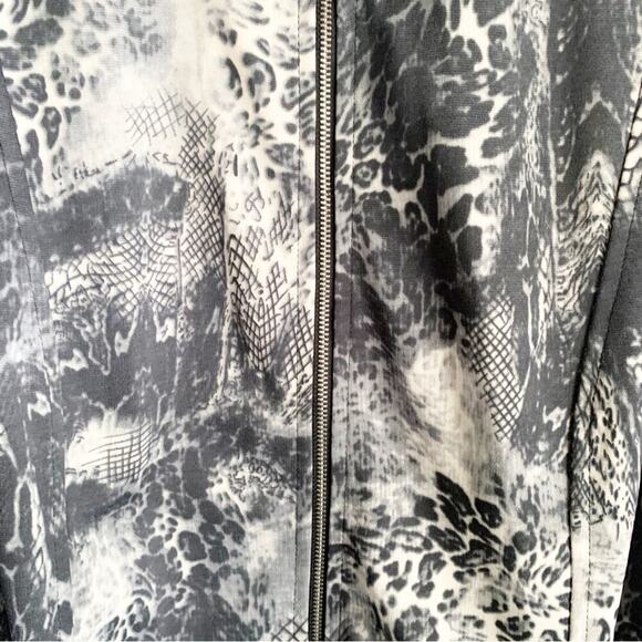 VTG Vintage Throwback 80s Jacket Leopard Print Long Sleeve High Neck L Retro - Picture 4 of 8